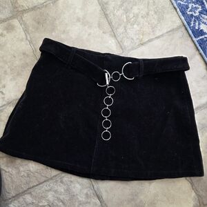 Faux Suede/velvet Mini Skirt